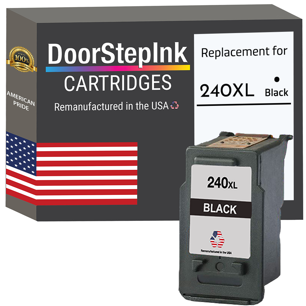 DoorStepInk Brand for Canon PG-240XL Black High Yield Remanufactured in the USA Ink Cartridges