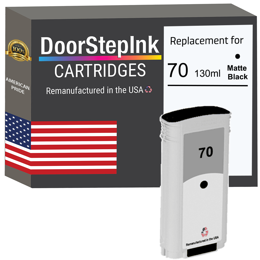 DoorStepInk Brand for HP 70 130-ml (C9448A) Matte Black Remanufactured in the USA Ink Cartridge, C9448A