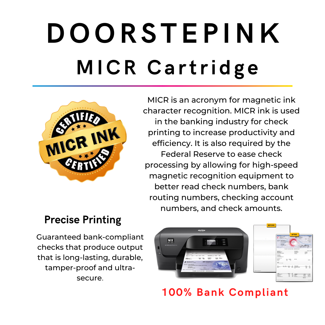 DoorStepInk Brand for HP 972X (F6T84AN) Black MICR Remanufactured in the USA Ink Cartridge, F6T84AN